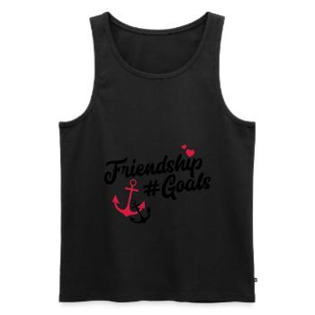 Friendship Goals Freundschaft - Männer Premium Bio Tank Top - Schwarz - Vorne - AI Model Male 178 light (178cm)