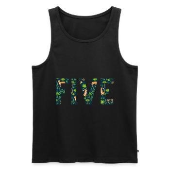 Jungle Birthday Children Zoo Animal 5 years old - Men's Premium Organic Tank Top - black - Front - Michal (187cm)