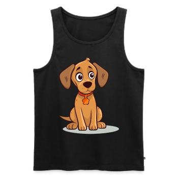 Conception de chien mignon pour les propriétaires de chiens - Débardeur bio Premium Homme - noir - Devant - Michal (187cm)
