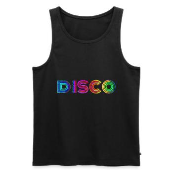 disco - Men's Premium Organic Tank Top - black - Front - AI Model Male 178 light (178cm)