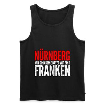 Wir sind keine Bayern wir sind FRANKEN - Männer Premium Bio Tank Top - Schwarz - Vorne - Michal (187cm)