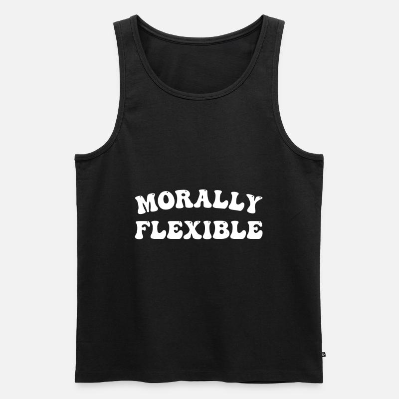 MORALLY FLEXIBLE - Männer Premium Bio Tank Top - Schwarz
