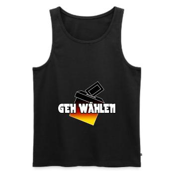 Geh wählen Kanzlerwahl Bundestagswahl Motiv - Männer Premium Bio Tank Top - Schwarz - Vorne - Michal (187cm)