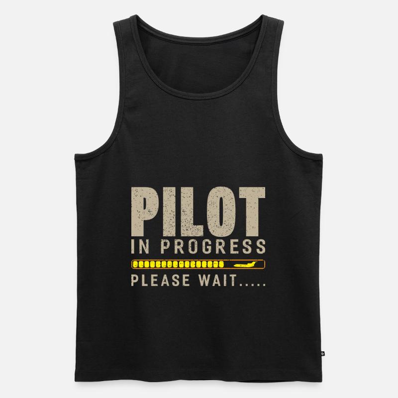 Pilot - Männer Premium Bio Tank Top - Schwarz