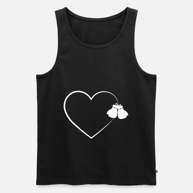 Herz 2 Boxhandschuhe - Bo - Männer Premium Bio Tank Top - Schwarz