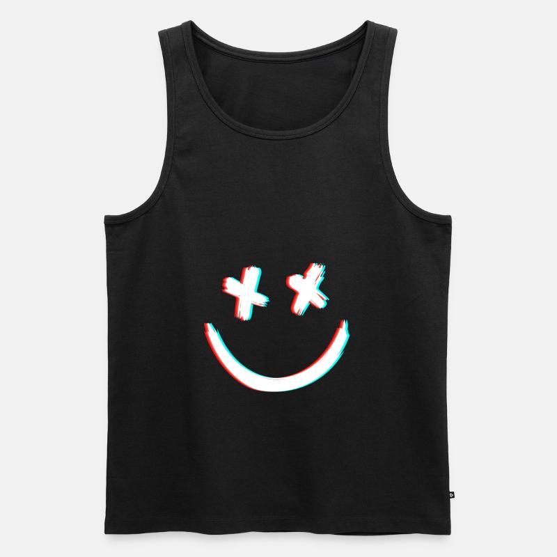 DEAD SMILE 3D - Männer Premium Bio Tank Top - Schwarz