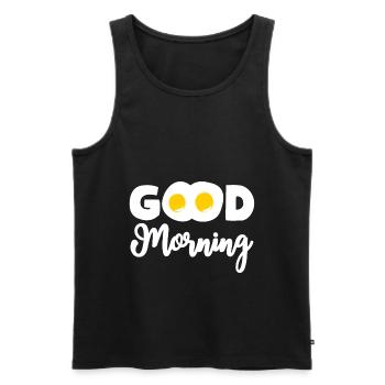 Good Morning Spiegelei Eier Frühstück - Männer Premium Bio Tank Top - Schwarz - Vorne - AI Model Male 178 light (178cm)