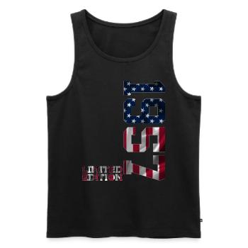 LIMITED EDITION 1957 USA 69TH BIRTHDAY - Men's Premium Organic Tank Top - black - Front - Michal (187cm)