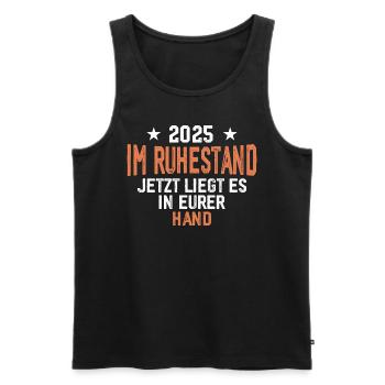 2025 Retired Funny Retiree Gift - Men's Premium Organic Tank Top - black - Front - Michal (187cm)