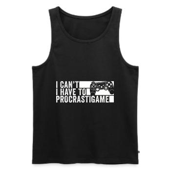 Gamer Je ne peux pas Je dois procrastigame Gaming - Débardeur bio Premium Homme - noir - Devant - Michal (187cm)
