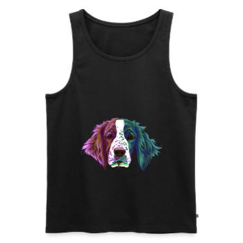 Splash Welsh Springer Spaniel chien - Débardeur bio Premium Homme - noir - Devant - AI Model Male 178 light (178cm)