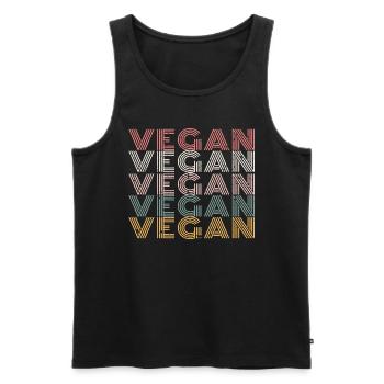 Vegan Grid Gradient Pattern - Men's Premium Organic Tank Top - black - Front - AI Model Male 178 light (178cm)