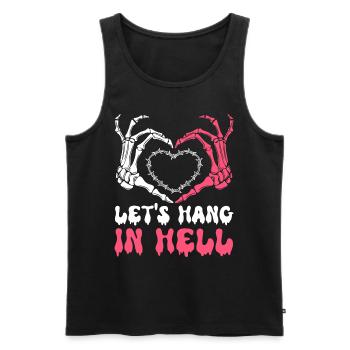 let's stay in hell heart humor halloween - Men's Premium Organic Tank Top - black - Front - AI Model Male 178 light (178cm)