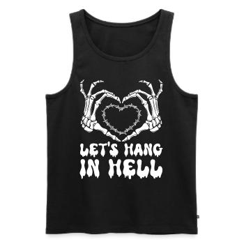 let's stay in hell heart humor halloween - Men's Premium Organic Tank Top - black - Front - AI Model Male 178 light (178cm)