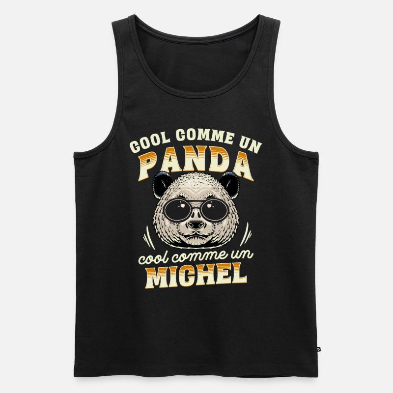 Cool Comme Un Panda, Cool Comme Un Michel - Débardeur bio Premium Homme - noir