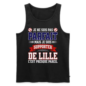 Supporter Football Lille Foot Fier Lillois - Débardeur bio Premium Homme - noir - Devant - Michal (187cm)