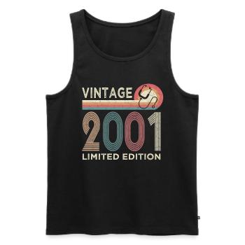 Vintage 2001, 22nd birthday for Medical Student - Men's Premium Organic Tank Top - black - Front - Michal (187cm)