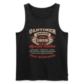 65th birthday classic car January vintage 1959 - Men's Premium Organic Tank Top - black - Front - Michal (187cm)