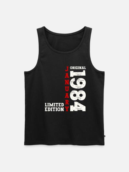 40 Urodziny Oryginalny Rocznik Styczniowy 1984 - Ekologiczny tank top męski Premium - czarny