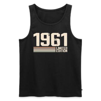 1961 Jahrgang 1961 Geburtstag 1961 Retro 1961 - Männer Premium Bio Tank Top - Schwarz - Vorne - AI Model Male 178 light (178cm)