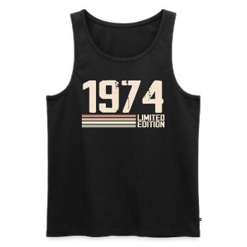 1974 Jahrgang 1974 Geburtstag 1974 Retro 1974 - Männer Premium Bio Tank Top - Schwarz - Vorne - Michal (187cm)