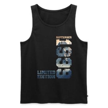 25th Birthday Original September 1999 Volume 99 - Men's Premium Organic Tank Top - black - Front - AI Model Male 178 light (178cm)
