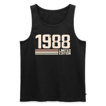 1988 Jahrgang 1988 Geburtstag 1988 Retro 1988 - Männer Premium Bio Tank Top - Schwarz - Vorne - AI Model Male 178 light (178cm)