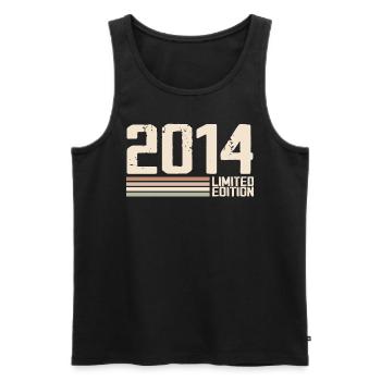 2014 Jahrgang 2014 Geburtstag 2014 Retro 2014 - Männer Premium Bio Tank Top - Schwarz - Vorne - AI Model Male 178 light (178cm)