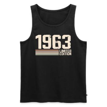 1963 Jahrgang 1963 Geburtstag 1963 Retro 1963 - Männer Premium Bio Tank Top - Schwarz - Vorne - AI Model Male 178 light (178cm)