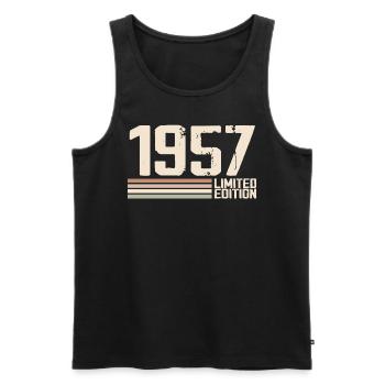 1957 Jahrgang 1957 Geburtstag 1957 Retro 1957 - Männer Premium Bio Tank Top - Schwarz - Vorne - AI Model Male 178 light (178cm)