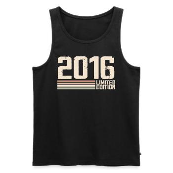 2016 Jahrgang 2016 Geburtstag 2016 Retro 2016 - Männer Premium Bio Tank Top - Schwarz - Vorne - AI Model Male 178 light (178cm)