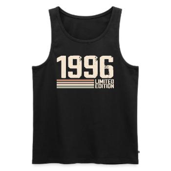 1996 Jahrgang 1996 Geburtstag 1996 Retro 1996 - Männer Premium Bio Tank Top - Schwarz - Vorne - AI Model Male 178 light (178cm)