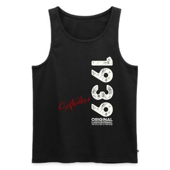 85th Birthday Legend September 1939 Born 39 - Men's Premium Organic Tank Top - black - Front - AI Model Male 178 light (178cm)
