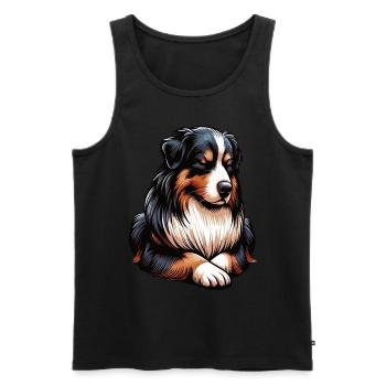 Australian Shepherd Aussie Aussie Owners Aussies - Men's Premium Organic Tank Top - black - Front - AI Model Male 178 light (178cm)