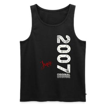 18. Geburtstag Geschenk Mann Original Juni 2007 - Männer Premium Bio Tank Top - Schwarz - Vorne - Michal (187cm)