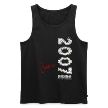 18. Geburtstag Geschenk Mann Original Juni 2007 - Männer Premium Bio Tank Top - Schwarz - Vorne - Michal (187cm)