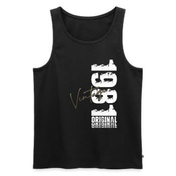 44th Birthday Original Vintage 1981 - Men's Premium Organic Tank Top - black - Front - AI Model Male 178 light (178cm)
