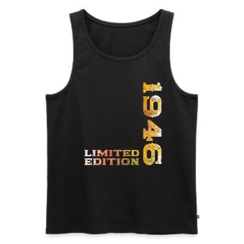 79. Geburtstag Original Jahrgang 1946 - Männer Premium Bio Tank Top - Schwarz - Vorne - AI Model Male 178 light (178cm)