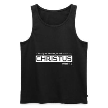 Jesus Christus Shirt für Damen und Herren Christ - Männer Premium Bio Tank Top - Schwarz - Vorne - AI Model Male 178 light (178cm)