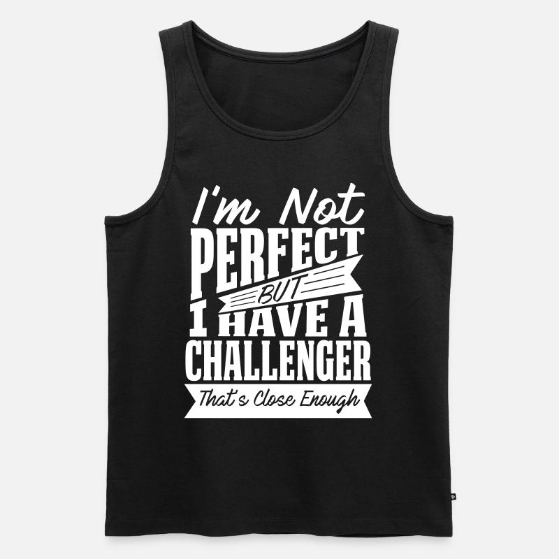 PERFEKT MIT CHALLENGER - Männer Premium Bio Tank Top - Schwarz