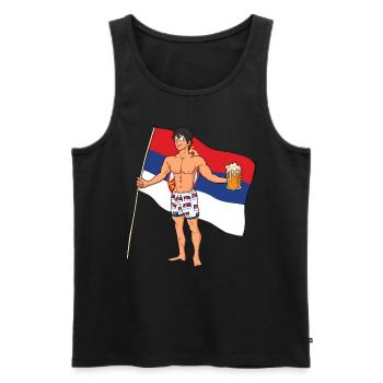 Serbia Hot Boy - Men's Premium Organic Tank Top - black - Front - AI Model Male 178 light (178cm)