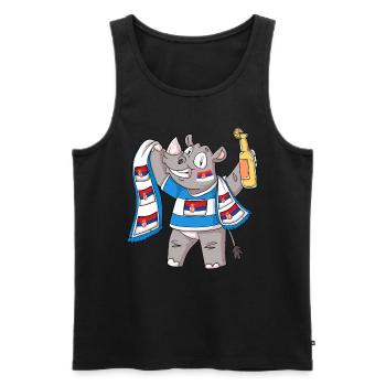 Nashorn Fan Serbien - Männer Premium Bio Tank Top - Schwarz - Vorne - Michal (187cm)