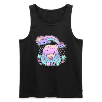 I Love Rain bubble head girl - Men's Premium Organic Tank Top - black - Front - AI Model Male 178 light (178cm)
