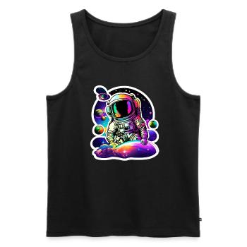 Psychedelic Astronaut I - Männer Premium Bio Tank Top - Schwarz - Vorne - Michal (187cm)