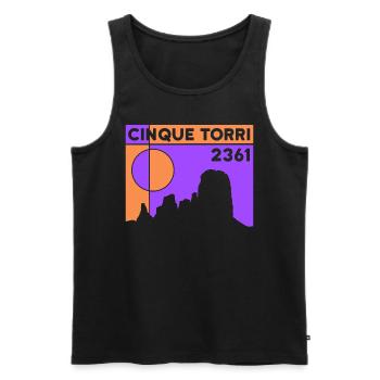 Cinque Torri Five Towers Hike Hiking Dolomite - Men's Premium Organic Tank Top - black - Front - Michal (187cm)