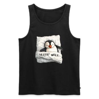 Schlafender Pinguin - Männer Premium Bio Tank Top - Schwarz - Vorne - AI Model Male 178 light (178cm)