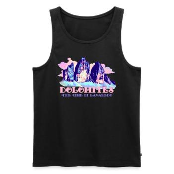 Dolomites Tre Cime di Lavaredo Three Peaks Hiking - Men's Premium Organic Tank Top - black - Front - AI Model Male 178 light (178cm)