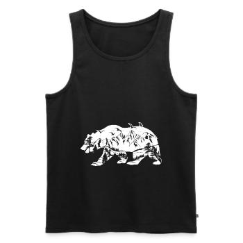 Bear and Mountains abstract - (B.C) - Men's Premium Organic Tank Top - black - Front - Michal (187cm)