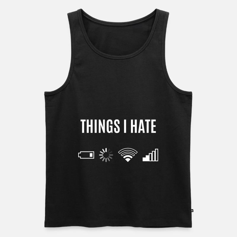 Things I Hate - Männer Premium Bio Tank Top - Schwarz