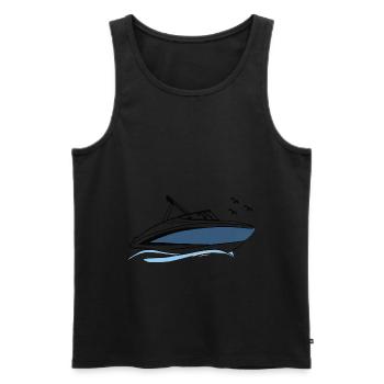 motorboat - Men's Premium Organic Tank Top - black - Front - AI Model Male 178 light (178cm)